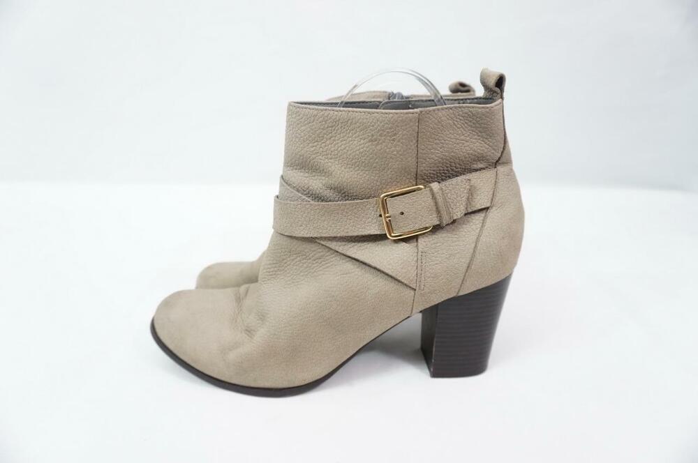 COLE HAAN GRAND OS CASSIDY USED WOMEN 8 USED/WEAR LEATHER ANKLE BOOTS SIDE ZIP